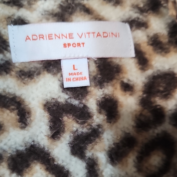 New Adrienne Vittadini Sport Leopard Print Teddy Exotic Jacket Large - Picture 2 of 13